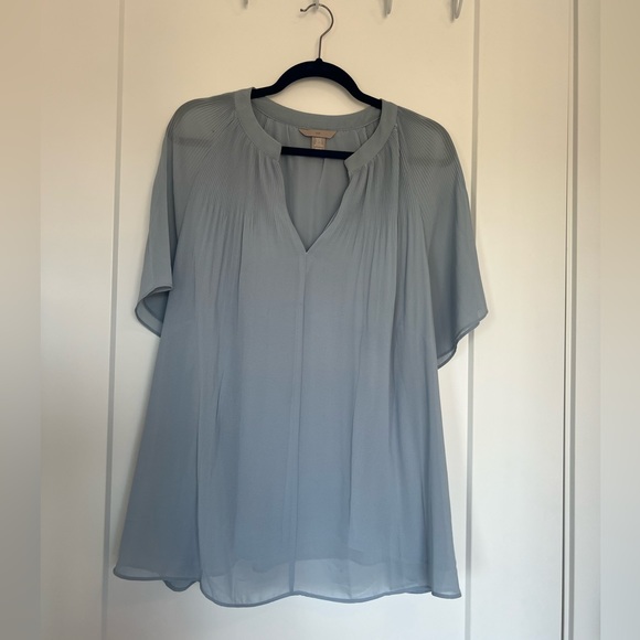 H&M Light Blue Pleated Blouse - Picture 5 of 9